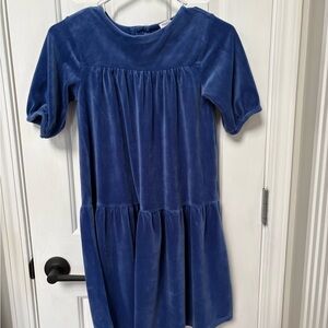 Hanna Andersson Blue Velvet Kids Dress Christmas Holiday Portrait